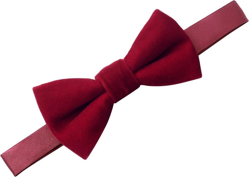 PACGOTH Store Pre-Tied Velvet Bow Ties for Toddlers - Solid, Adjustable Child Bow Ties With Gift Box - Image 1